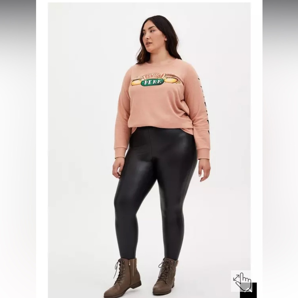 Torrid Platinum Legging – Faux Leather Fleece Lined Black
